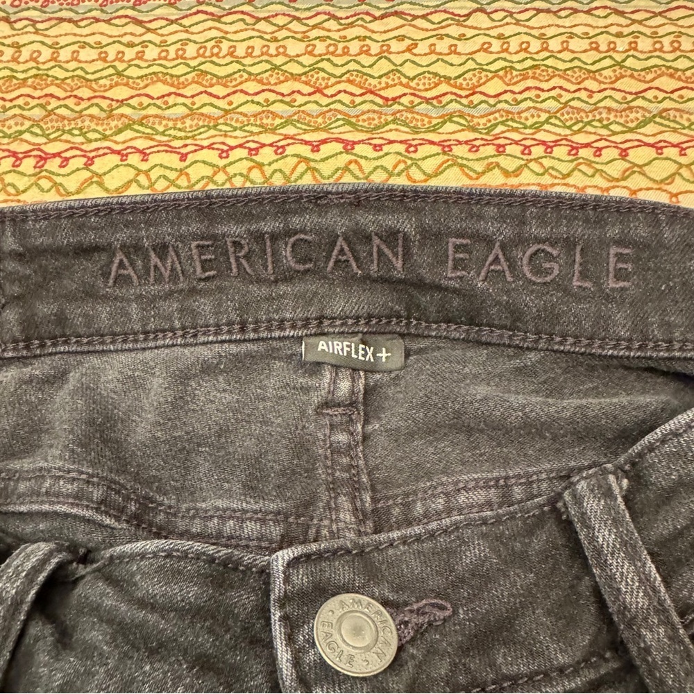 American Eagle Outfitters Men's Black Airflex+ Straight Jeans 31x30 - Picture 10 of 11